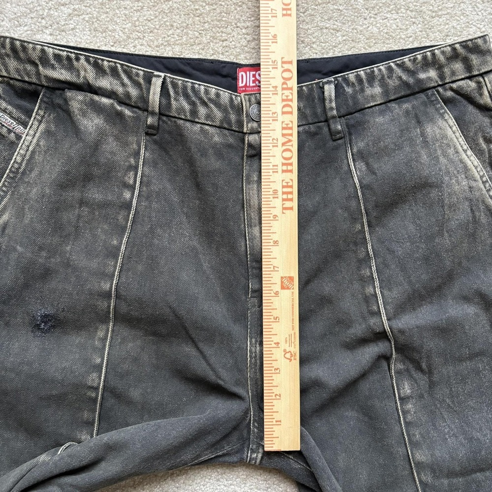 Diesel‎ Pants Measure Mens 38x30 Black D-Chino-Work Cotton Straight Leg Workwear - Picture 5 of 13